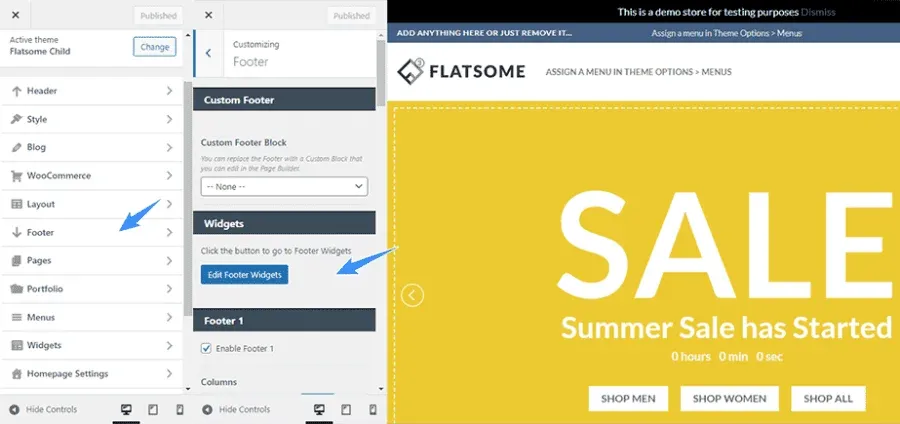 Tùy chỉnh Header và Footer
