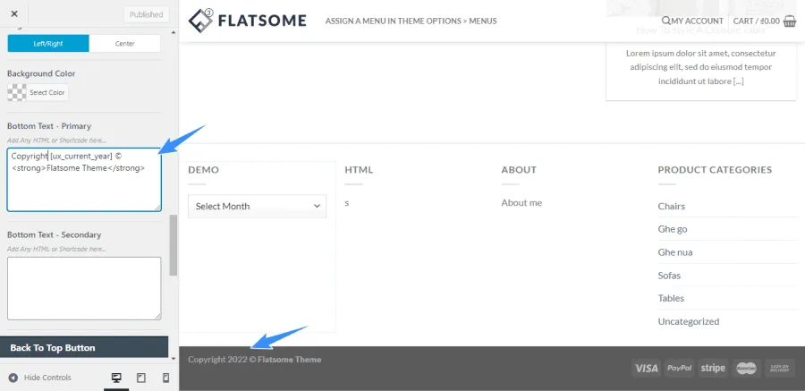Tùy chỉnh Header và Footer